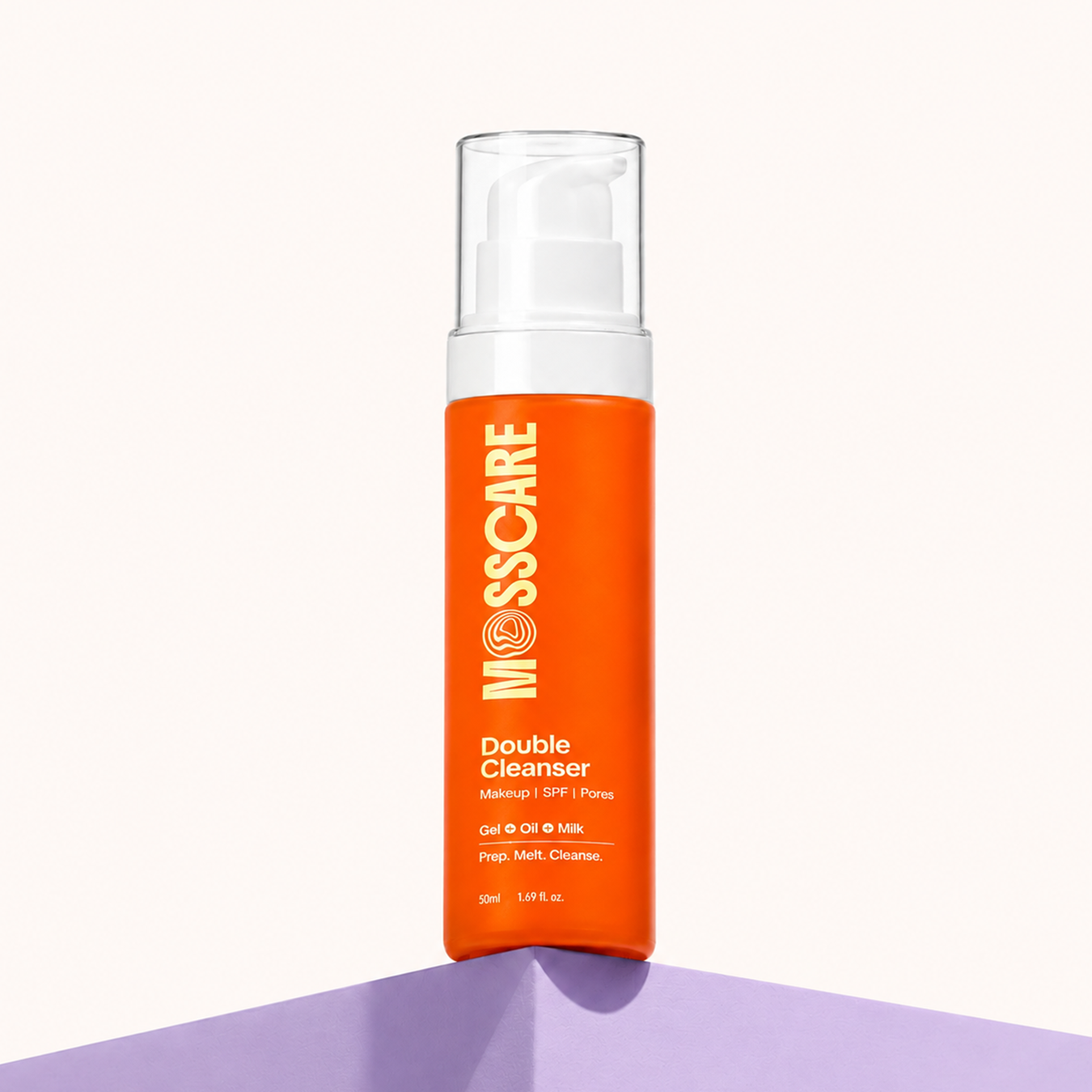 Mosscare Double Cleanser | Hydrating Face Wash for Deep Cleansing Dirt • Oil • SPF • Makeup & Impurities with Ceramides + Squalane | 50 ml